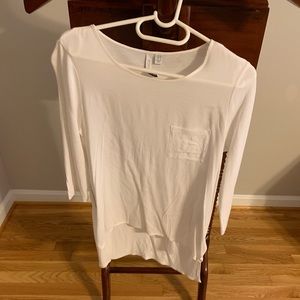 Forever New long sleeve cream white top